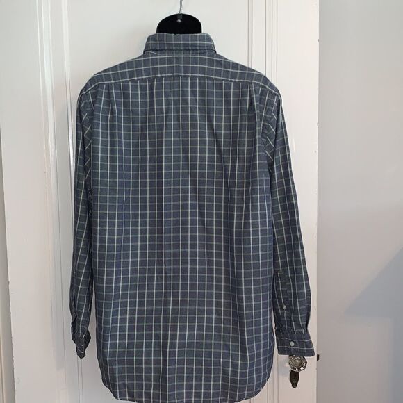 Daniel Cremieux navy blue & light green checked long sleeved button down shirt - Picture 5 of 8